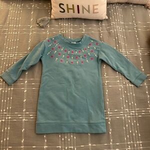 Gymboree Blue tunic sweatshirt with Pink Embroidery size 4